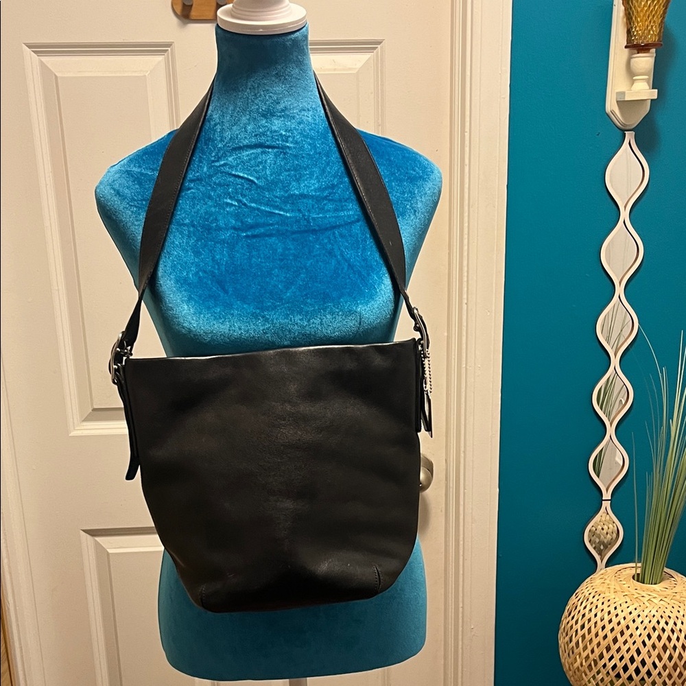 Coach Black Leather Tote Bag
